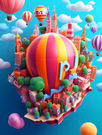 world population day 3d illustration poster. generative aiの素材