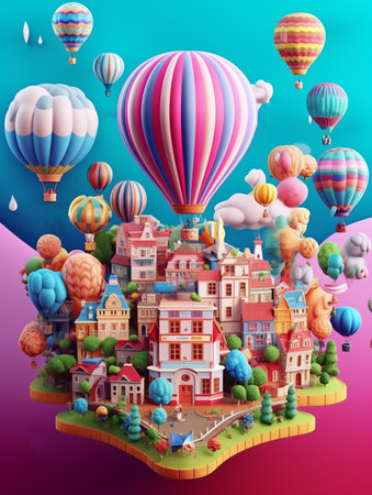 world population day 3d illustration poster. generative aiの素材