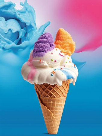 ice cream menu poster design, generative aiの素材