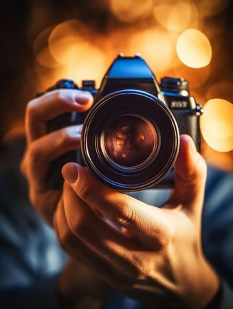 close up portrait of a photographer, generative aiの素材