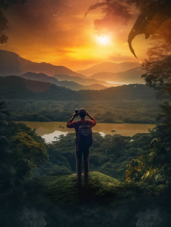 portrait photography photographing natural scenery, generative aiの素材