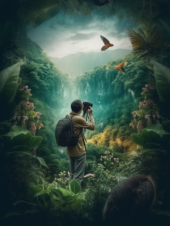 portrait photography photographing natural scenery, generative aiの素材