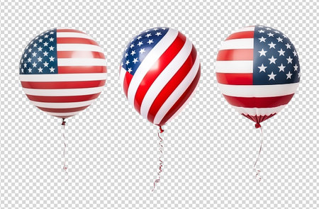 balloon decoration with american flag symbol, generative aiの素材