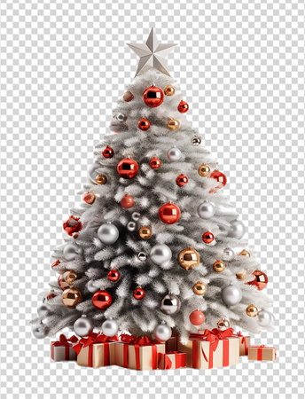 fir tree element for christmas decoration, generative aiの素材