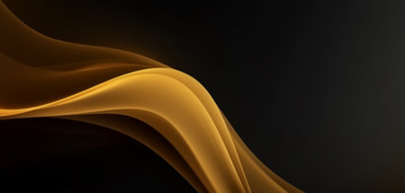 black and gold wavy abstract background, generative aiの素材