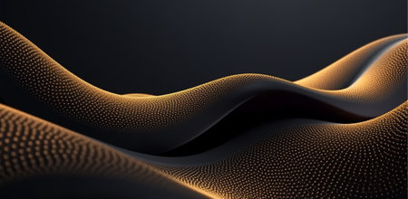 black and gold wavy abstract background, generative aiの素材