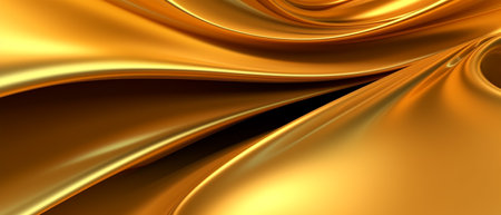 golden wavy abstract background, generative aiの素材