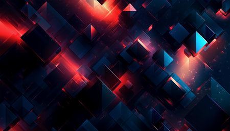 square geometric neon light background. generative aiの素材