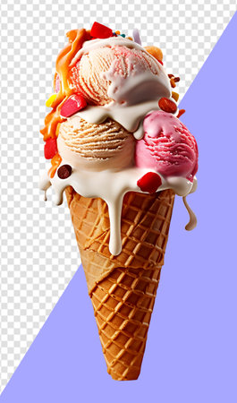 ice cream on transparent background, generative aiの素材