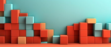 3d background with geometric cube pattern and copy space, generative aiの素材