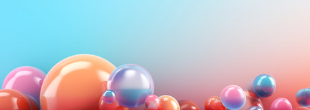 minimalistic gradient background in 3d style with luminous ball decoration, generative aiの素材
