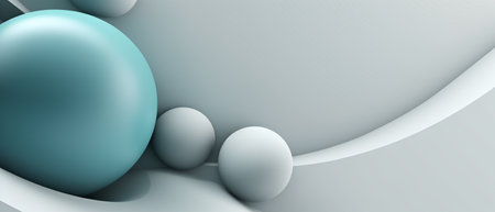 minimalistic background in 3d style with ornate balls, generative aiの素材