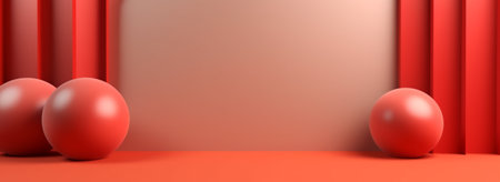 minimalistic background in 3d style with ornate balls, generative aiの素材