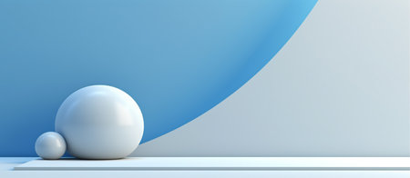 minimalist background with copy space and 3d style layout with ball decoration, generative aiの素材