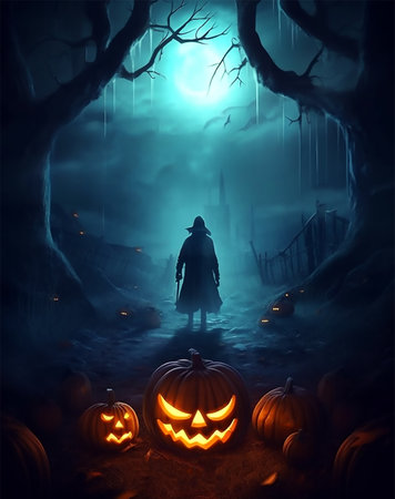 happy halloween poster celebration design, generative aiの素材