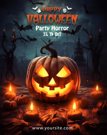happy halloween poster celebration design, generative aiの素材