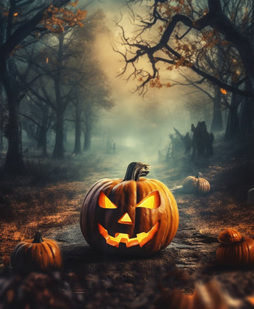 happy halloween poster celebration design, generative aiの素材