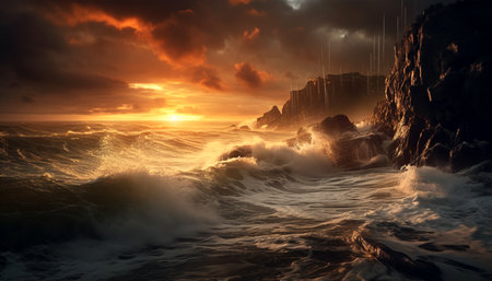 amazing natural landscape background. fantastic wallpapers. generative aiの素材