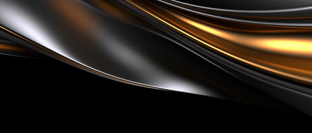 black and gold waves abstract 3d background. generative aiの素材