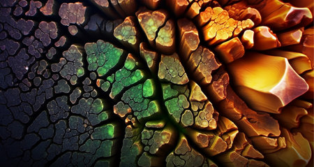 ground crack background with light effect. generative aiの素材