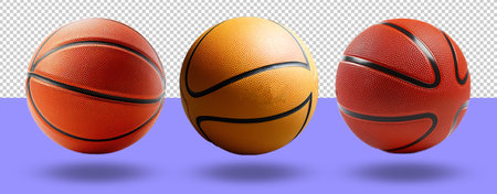 Realistic basketball set elements isolated on transparent background. generative aiの素材
