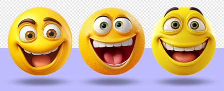 laughing facial expression 3d icon set. generative aiの素材