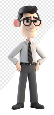 3d cartoon character of a male businessman, generative aiの素材