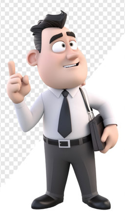 3d cartoon character of a male businessman, generative aiの素材