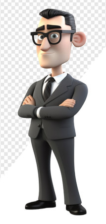 3d cartoon character of a male businessman, generative aiの素材
