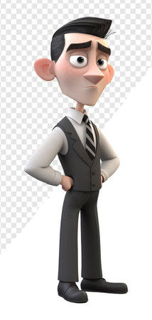 3d cartoon character of a male businessman, generative aiの素材