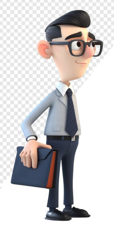 3d cartoon character of a male businessman, generative aiの素材