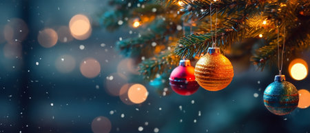 merry christmas luxury banner and elegant celebration decoration with copy space. ai generativeの素材