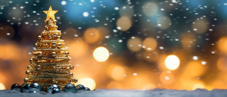 merry christmas luxury banner and elegant celebration decoration with copy space. ai generativeの素材