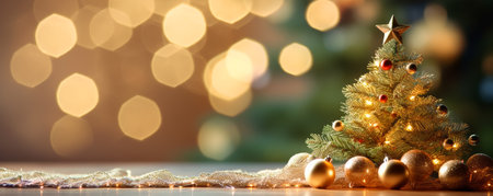 merry christmas luxury banner and elegant celebration decoration with copy space. ai generativeの素材