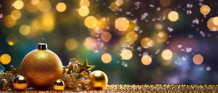 merry christmas luxury banner and elegant celebration decoration with copy space. ai generativeの素材