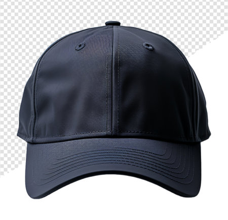 plain navy blue hat design with front view. mockup template, generative aiの素材