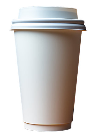 plain white plastic cup mockup template, ai generativeの素材
