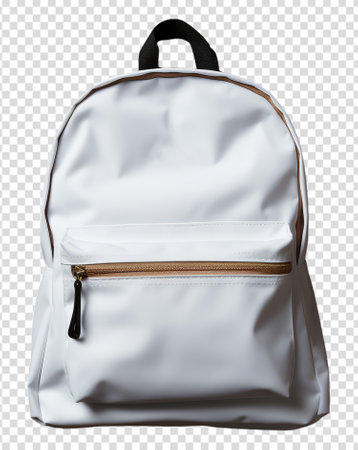 Plain white backpack mockup with transparent background, generative aiの素材