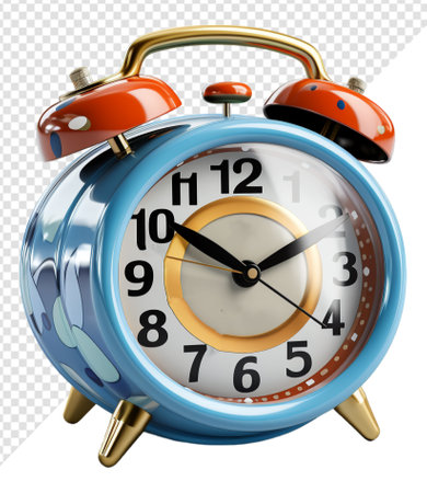 alarm clock with transparent background, generative aiの素材