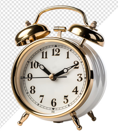 alarm clock with transparent background, generative aiの素材
