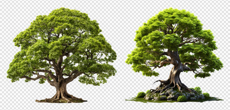 big tree isolated on transparent background, generative aiの素材