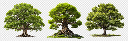 big tree isolated on transparent background, generative aiの素材