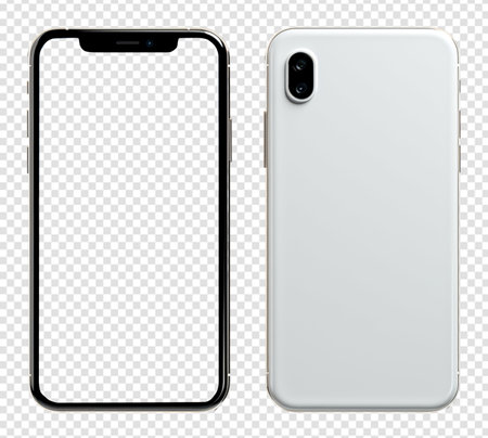 Front and back phone mockup with transparent background, generative aiの素材