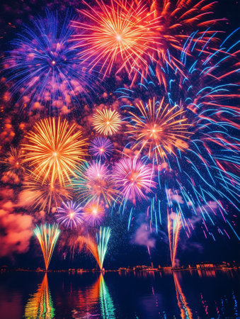 new year celebration poster background, generative aiの素材