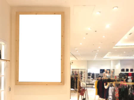 Mock up blank poster light box information board inside shopping retail mall ideal for sale campaign...