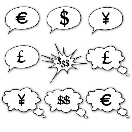 Set of currency iconsのイラスト素材
