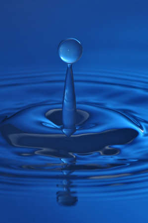 water droplet splash with refreshing blue background