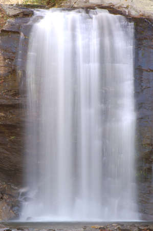 Looking Glass Fallls, a popular tourist attraction in Brevard, North Carolinaの写真素材