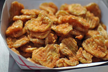 Fried Pickle Chips at the North Carolina State Fair Grounds in Raleighの写真素材