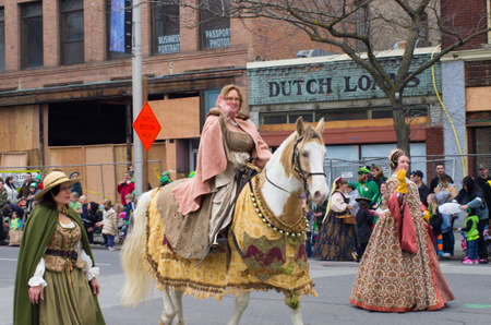 St  patty s day parade in Spokane, Washington on 3-15-2014のeditorial素材